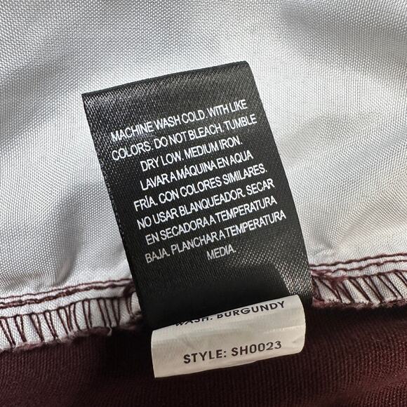 Truth + Theory Short SZ XL Burgundy Drawstring Elastic Waist Stretch Side Pocket - Picture 6 of 7